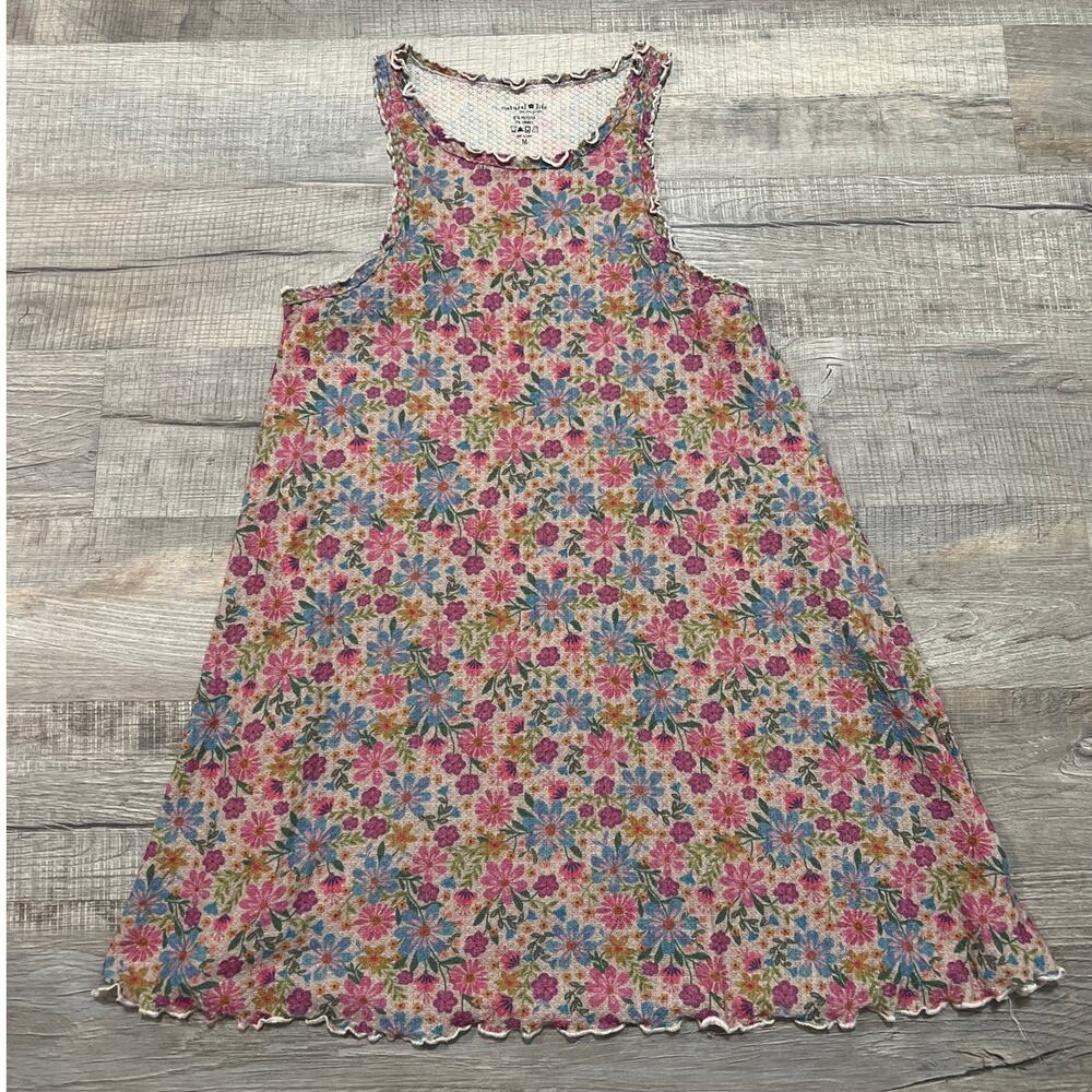 Natural Life Boho Fairy Grunge Mini Dress Sleeveless Medium Lettuce Hem Floral